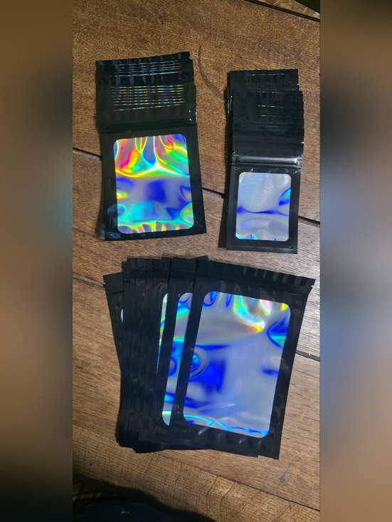 Other - 40 PC Holographic Window Black Resealable Mylar Bags - Multipack